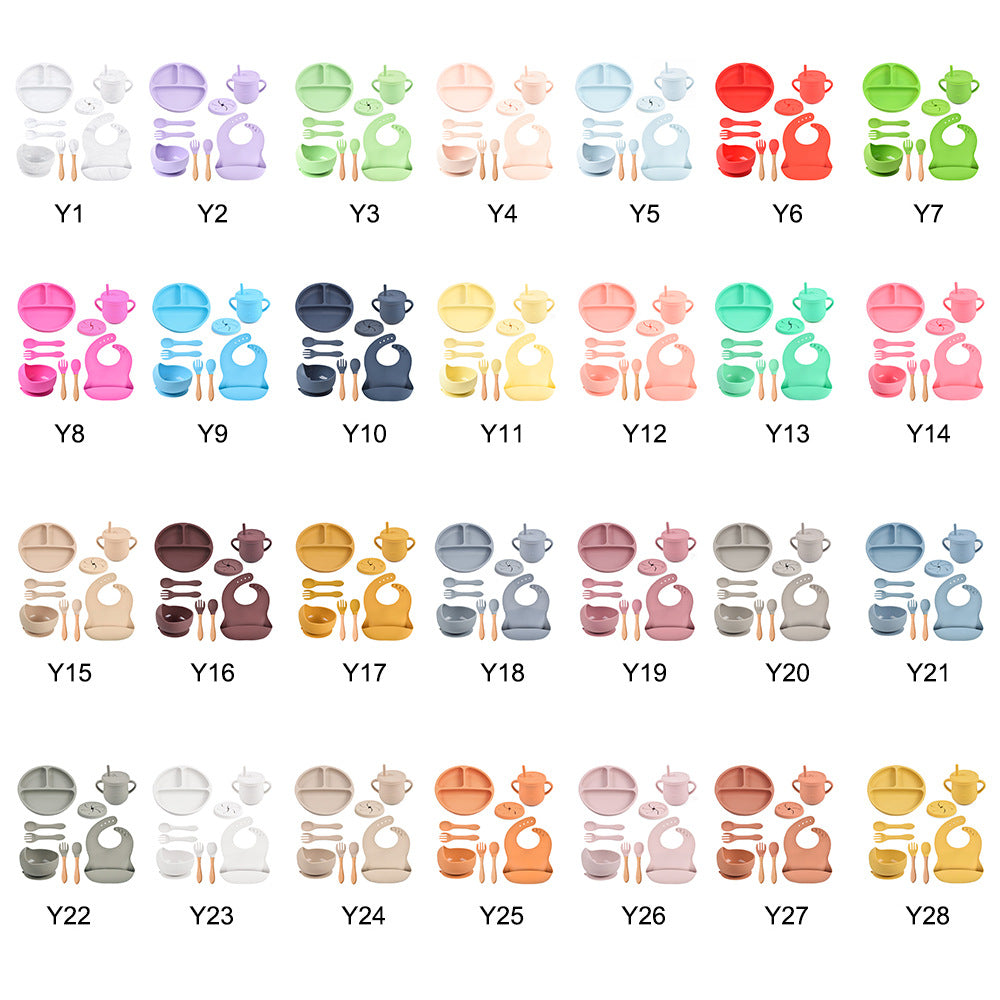 Baby Silicone Suction Plate & Bowl Set | Divided Food Tray | BPA-Free Toddler Tableware