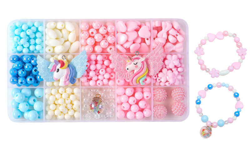 Keyou Girls' Handmade Beaded Jewelry Kit | 24 Grid DIY Bracelet & Necklace Craft Set | 800+ Acrylic Beads