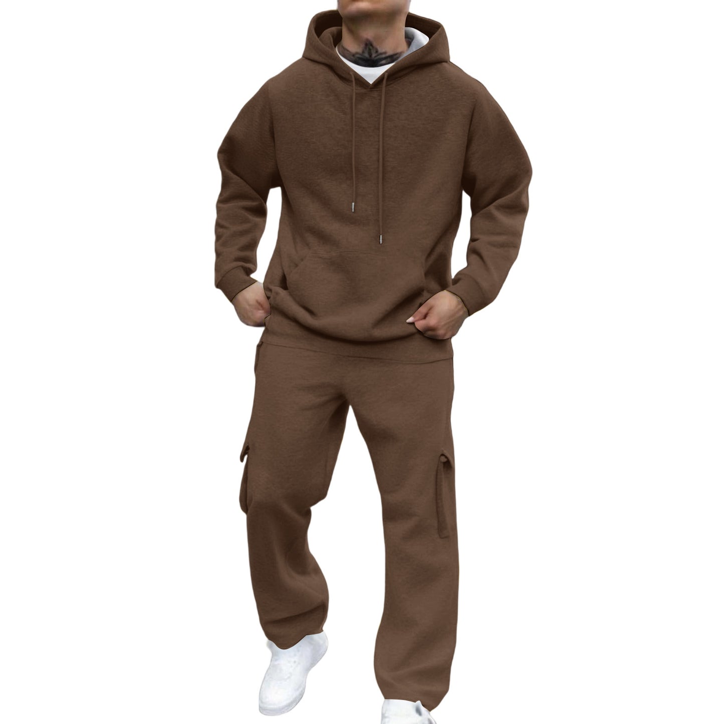 Autumn/Winter Hooded Pullover Sweatshirt Set for Men
