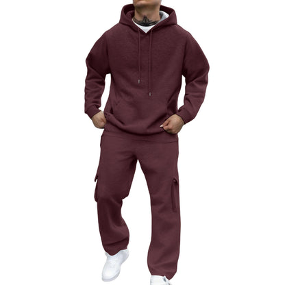 Autumn/Winter Hooded Pullover Sweatshirt Set for Men
