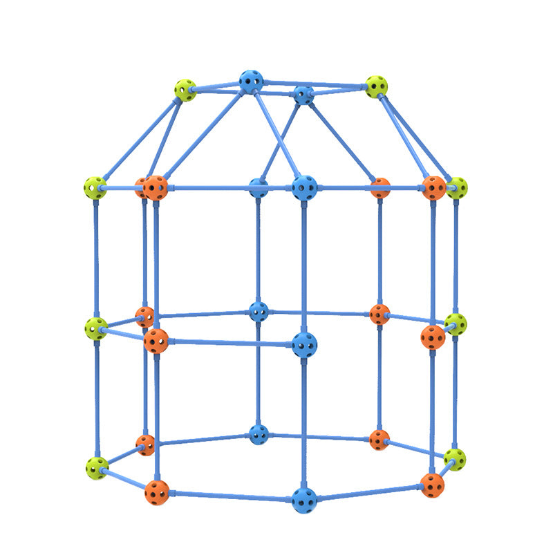 DIY Science & Education Puzzle Tent Set for Kids | 69-Piece Bead Construction Toy (No Tent Fabric)