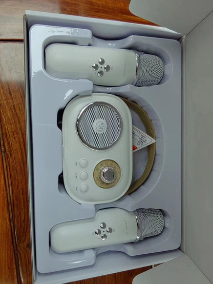 Bluetooth Wireless Karaoke Microphone | Dual Mic | Family KTV | Kids Singing | Douyin-Style Mic