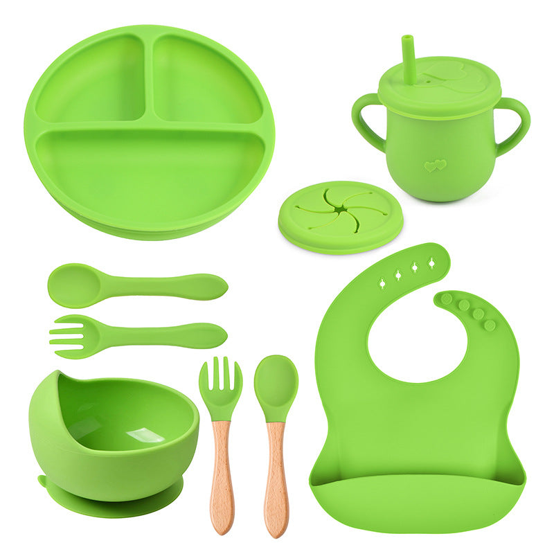 Baby Silicone Suction Plate & Bowl Set | Divided Food Tray | BPA-Free Toddler Tableware