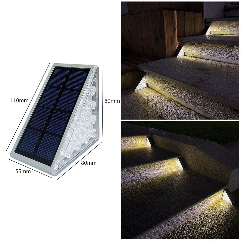 Cross-border Solar Triangular Step Light – 24 LED Warm White
