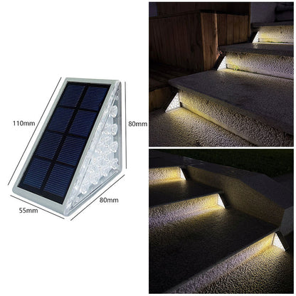 Cross-border Solar Triangular Step Light – 24 LED Warm White