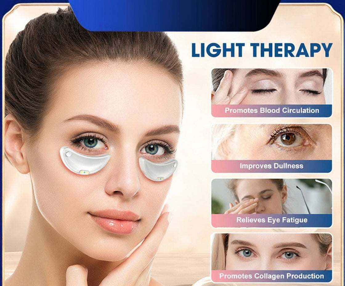 Rechargeable Red Light EMS Eye Massager Wand for Dark Circles & Wrinkle Reduction