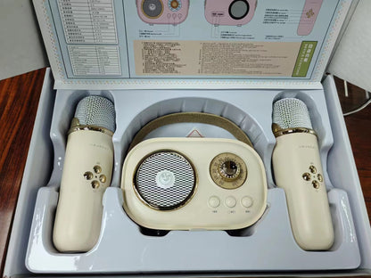 Bluetooth Wireless Karaoke Microphone | Dual Mic | Family KTV | Kids Singing | Douyin-Style Mic