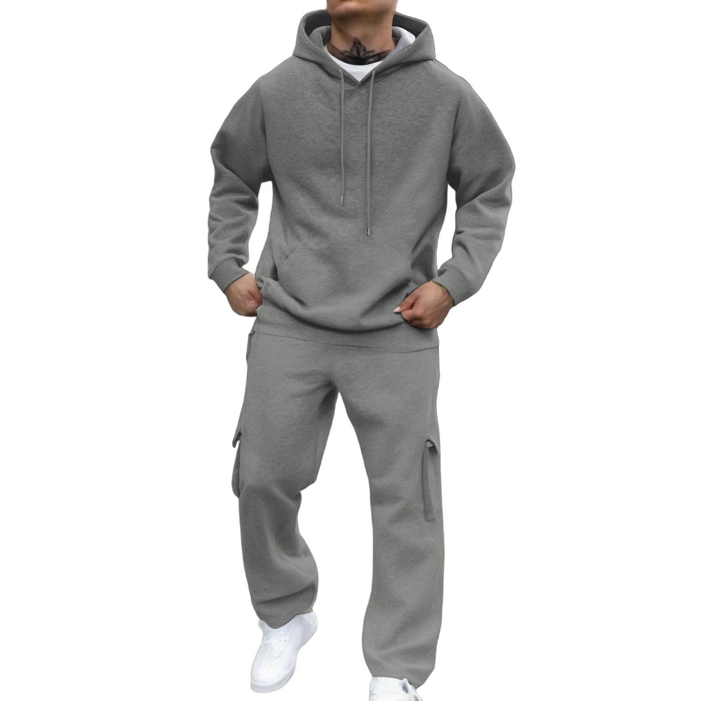 Autumn/Winter Hooded Pullover Sweatshirt Set for Men