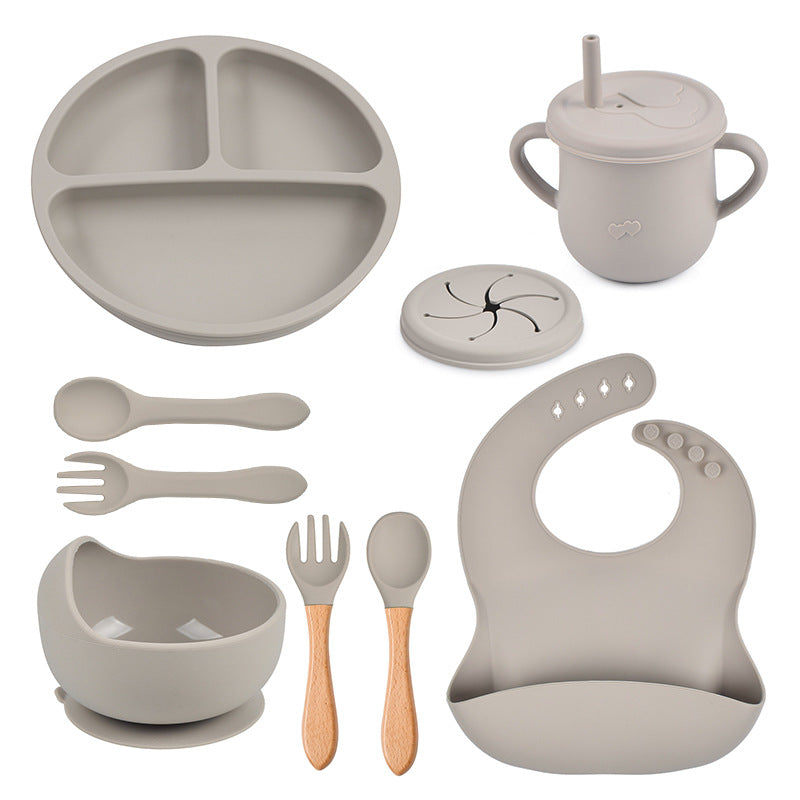 Baby Silicone Suction Plate & Bowl Set | Divided Food Tray | BPA-Free Toddler Tableware