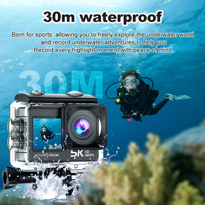 5K Sport Action Camera | AT-M60TR | 24MP | Waterproof & Anti-Shake | 4K/5K Ultra HD | Touchscreen
