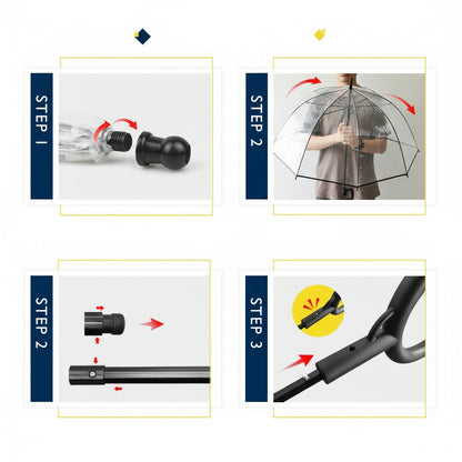 Transparent C-Shaped Pet Umbrella with Leash  Rainy Day Dog Walking Leash