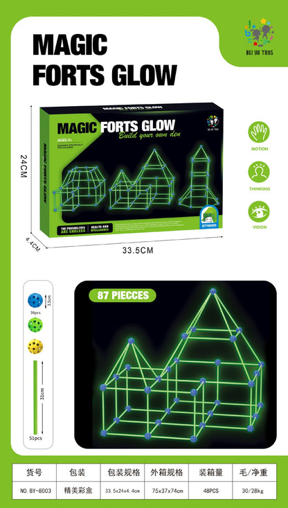 DIY Science & Education Puzzle Tent Set for Kids | 69-Piece Bead Construction Toy (No Tent Fabric)