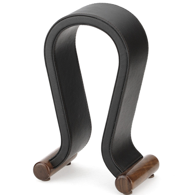 Alineart Bluetooth Headset Stand | Walnut U-Shape Leather Headphone Display Stand | Modern Desk Organizer & Gift