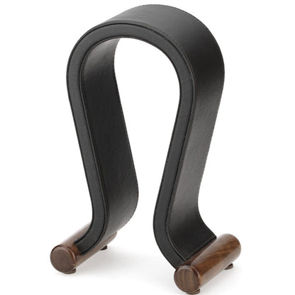 Alineart Bluetooth Headset Stand | Walnut U-Shape Leather Headphone Display Stand | Modern Desk Organizer & Gift
