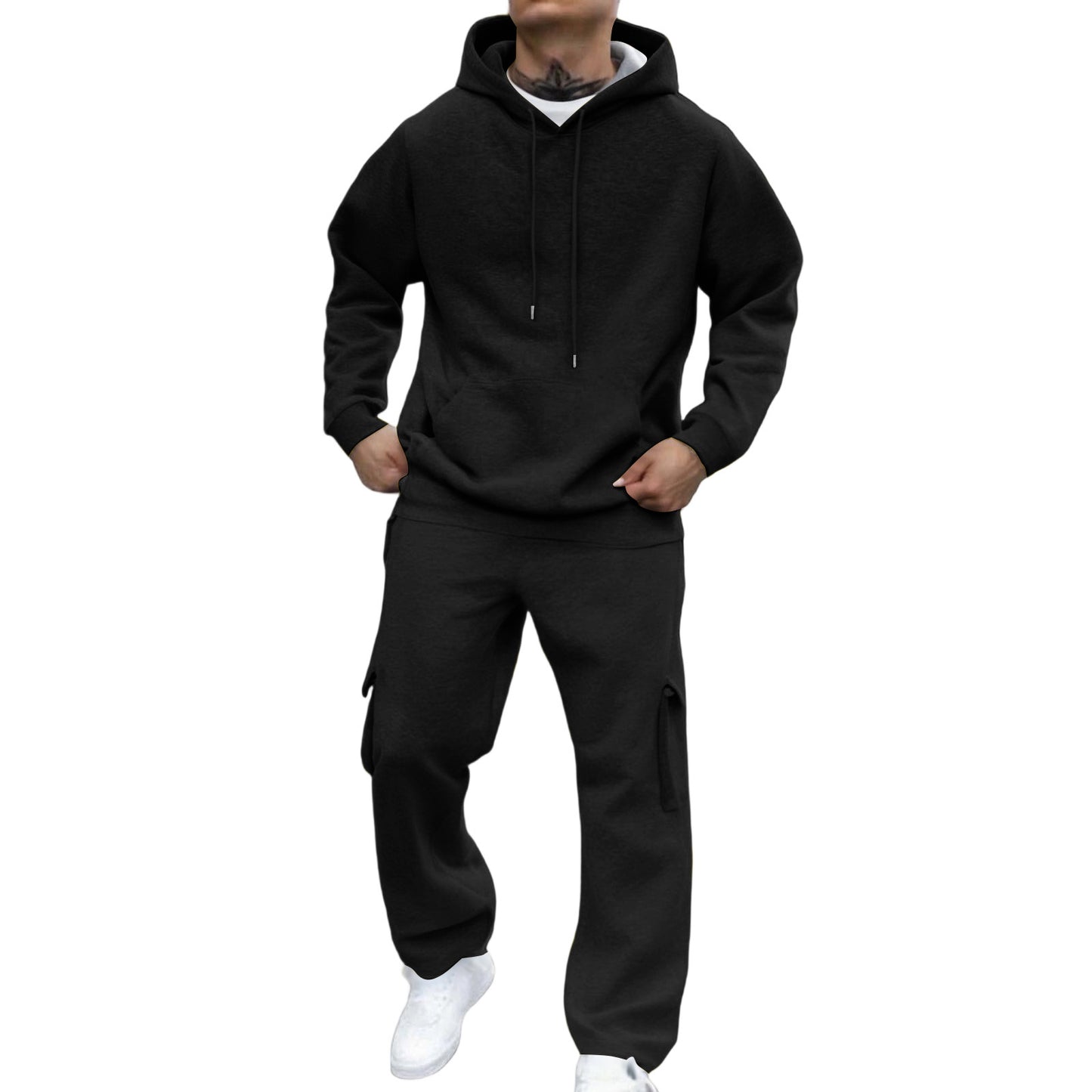 Autumn/Winter Hooded Pullover Sweatshirt Set for Men