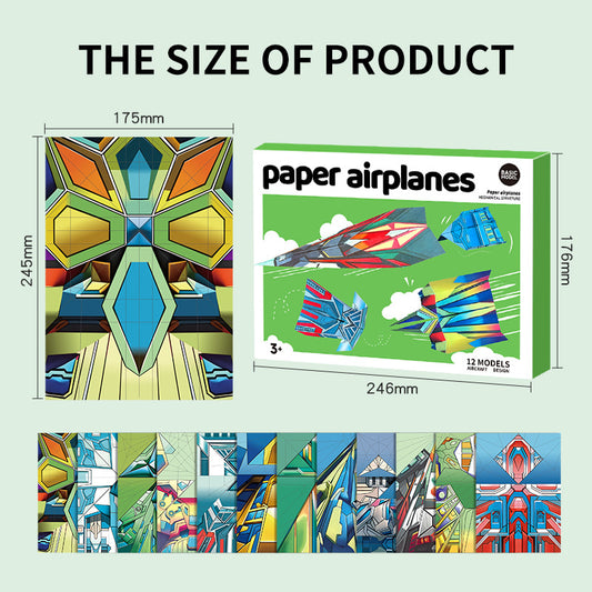 3D Color Origami Airplane Paper Toy Set – Educational Craft Toy for Kids (Ages 4–6)