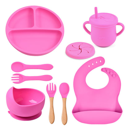 Baby Silicone Suction Plate & Bowl Set | Divided Food Tray | BPA-Free Toddler Tableware