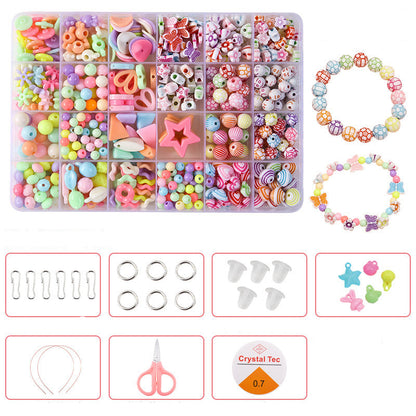 Keyou Girls' Handmade Beaded Jewelry Kit | 24 Grid DIY Bracelet & Necklace Craft Set | 800+ Acrylic Beads
