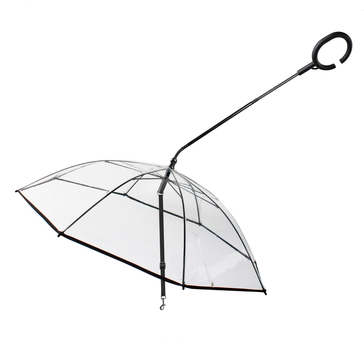 Transparent C-Shaped Pet Umbrella with Leash  Rainy Day Dog Walking Leash