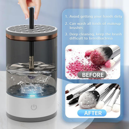 Automatic Plug In Electric Makeup Brush Cleaner Fast Dry Rotating Washer For Women Home Vanity Salon Travel Holiday Gift