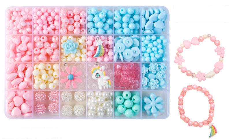 Keyou Girls' Handmade Beaded Jewelry Kit | 24 Grid DIY Bracelet & Necklace Craft Set | 800+ Acrylic Beads