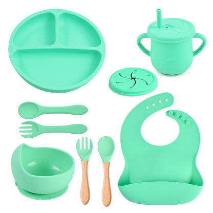 Baby Silicone Suction Plate & Bowl Set | Divided Food Tray | BPA-Free Toddler Tableware