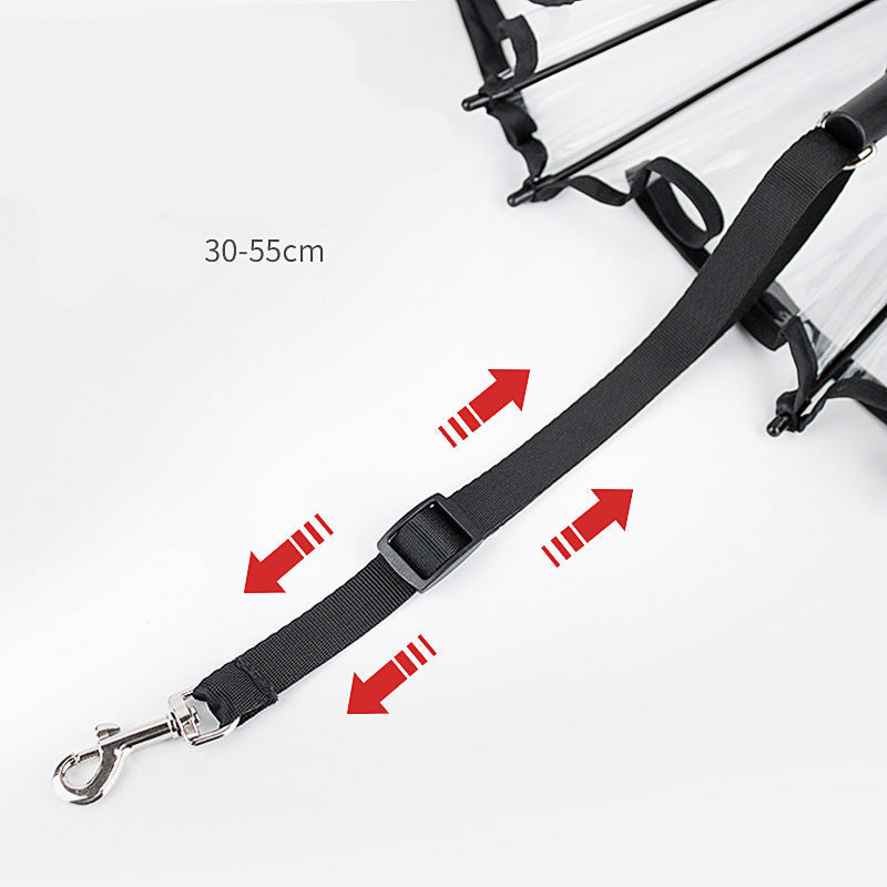 Transparent C-Shaped Pet Umbrella with Leash  Rainy Day Dog Walking Leash