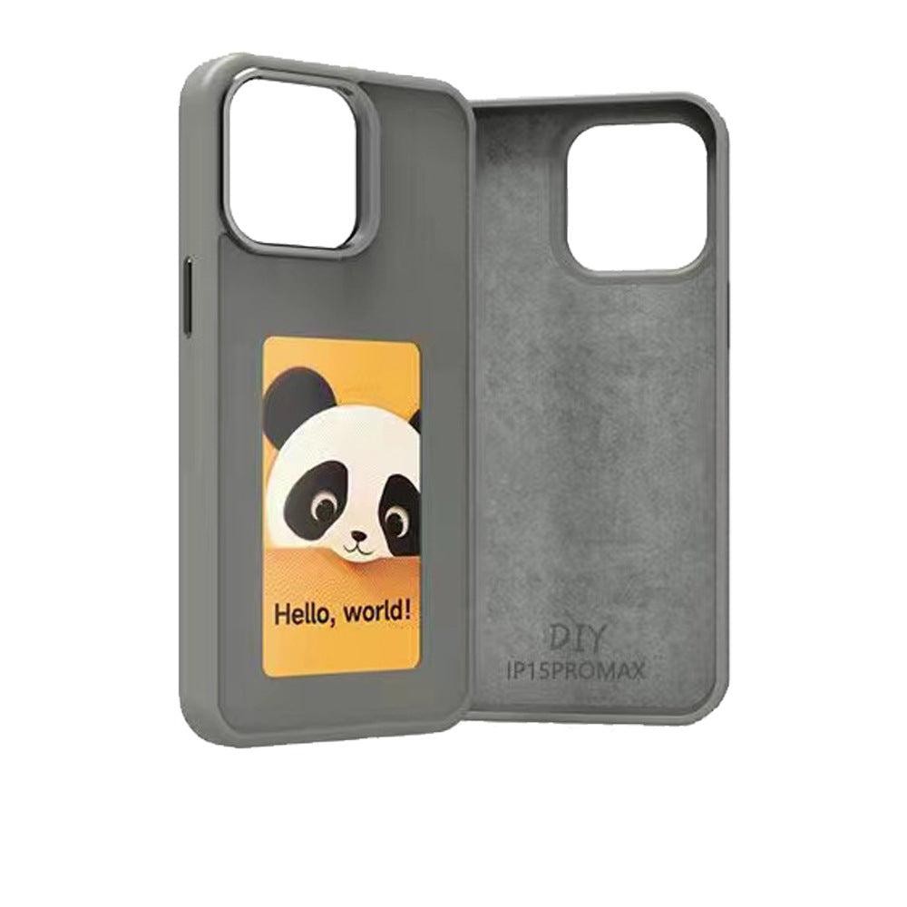 Smart NFC E-Ink Phone Case for Iphone 15 Pro Max,Ink Screen Phone Case for IPhone13/14/15, Long-Lasting Imaging Display Photos (for iphone 15pro) Black